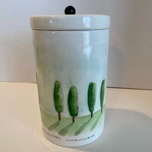 New Rae Dunn Boutique French Sketch Cypress Tree Canister Jar Garden Theme